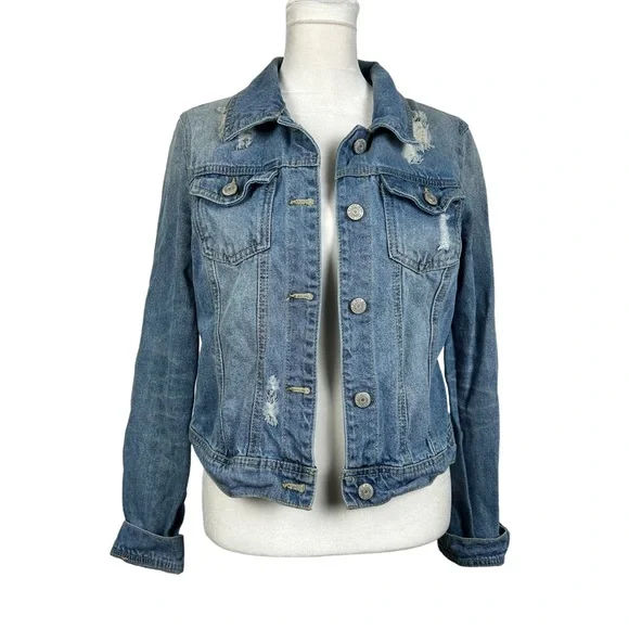 Wax Jean Jackets Coats Wax Jean Basic Denim Distressed